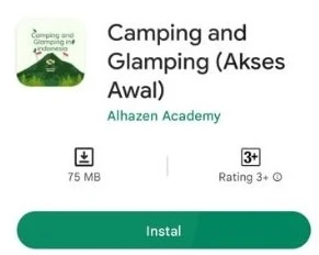 Hasil karya siswa belajar coding berupa aplikasi Camping and Glamping